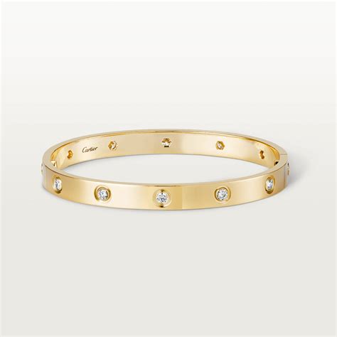 gold and diamond cartier love bracelet|cartier love bracelet 10 diam.